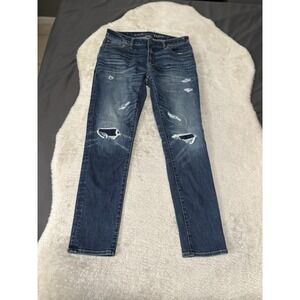 American Eagle Mens Athletic Skinny Ripped Denim‎ Jeans Size 33x31 READ